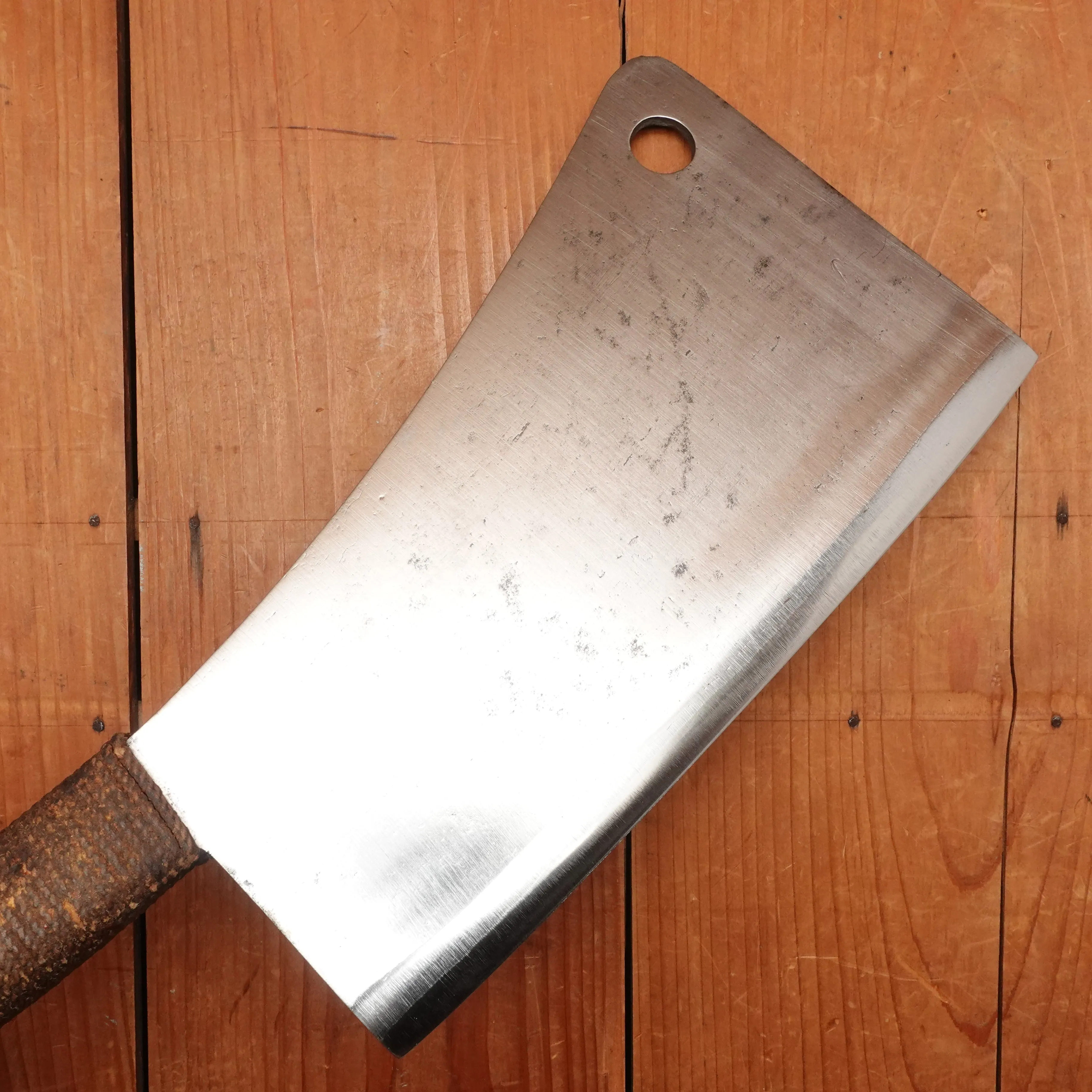 Antique Russell? 9 3/4" Hog Splitter Wrought Iron & Carbon Steel Cord Wrap Late 19th - Early 20th Century
