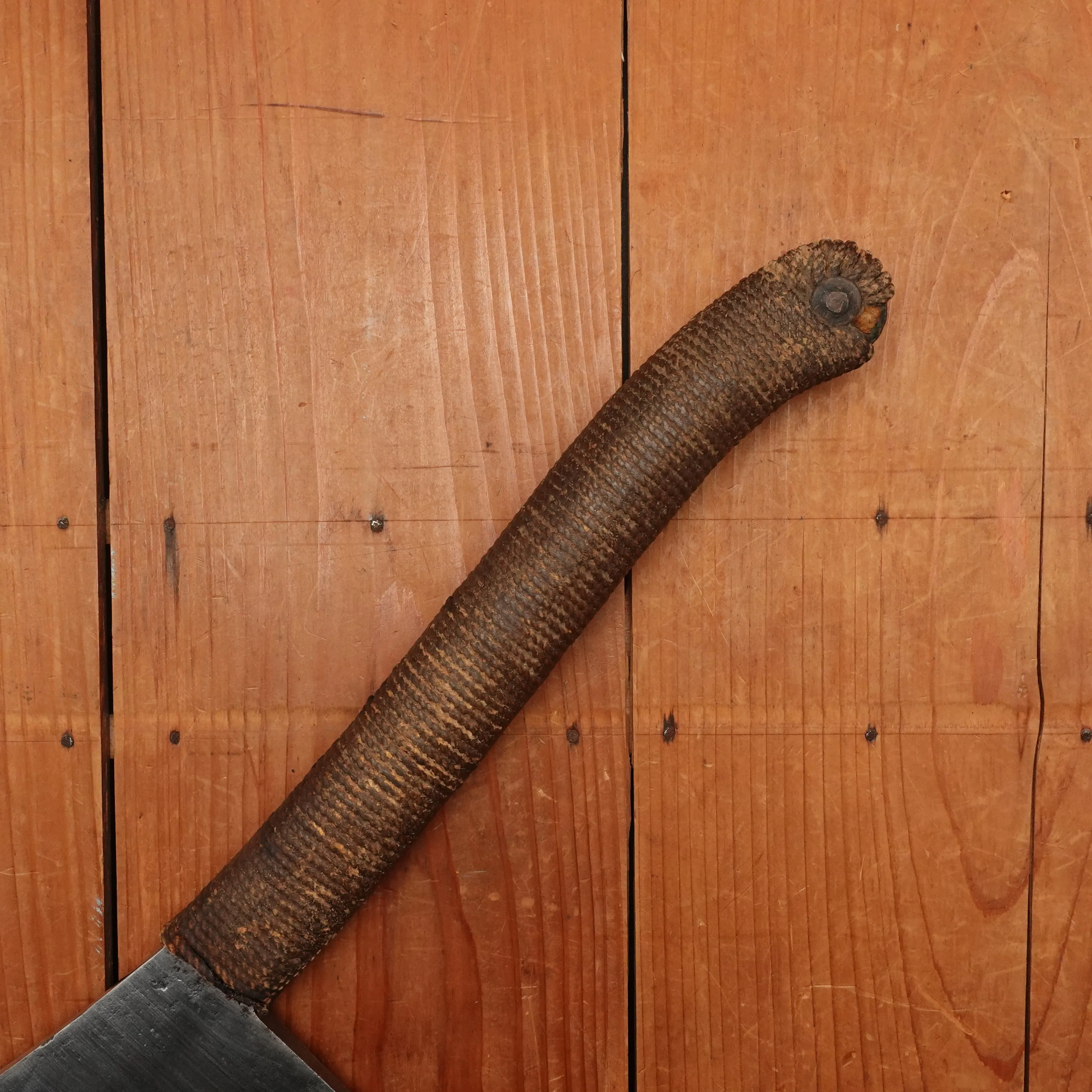 Antique Russell? 9 3/4" Hog Splitter Wrought Iron & Carbon Steel Cord Wrap Late 19th - Early 20th Century