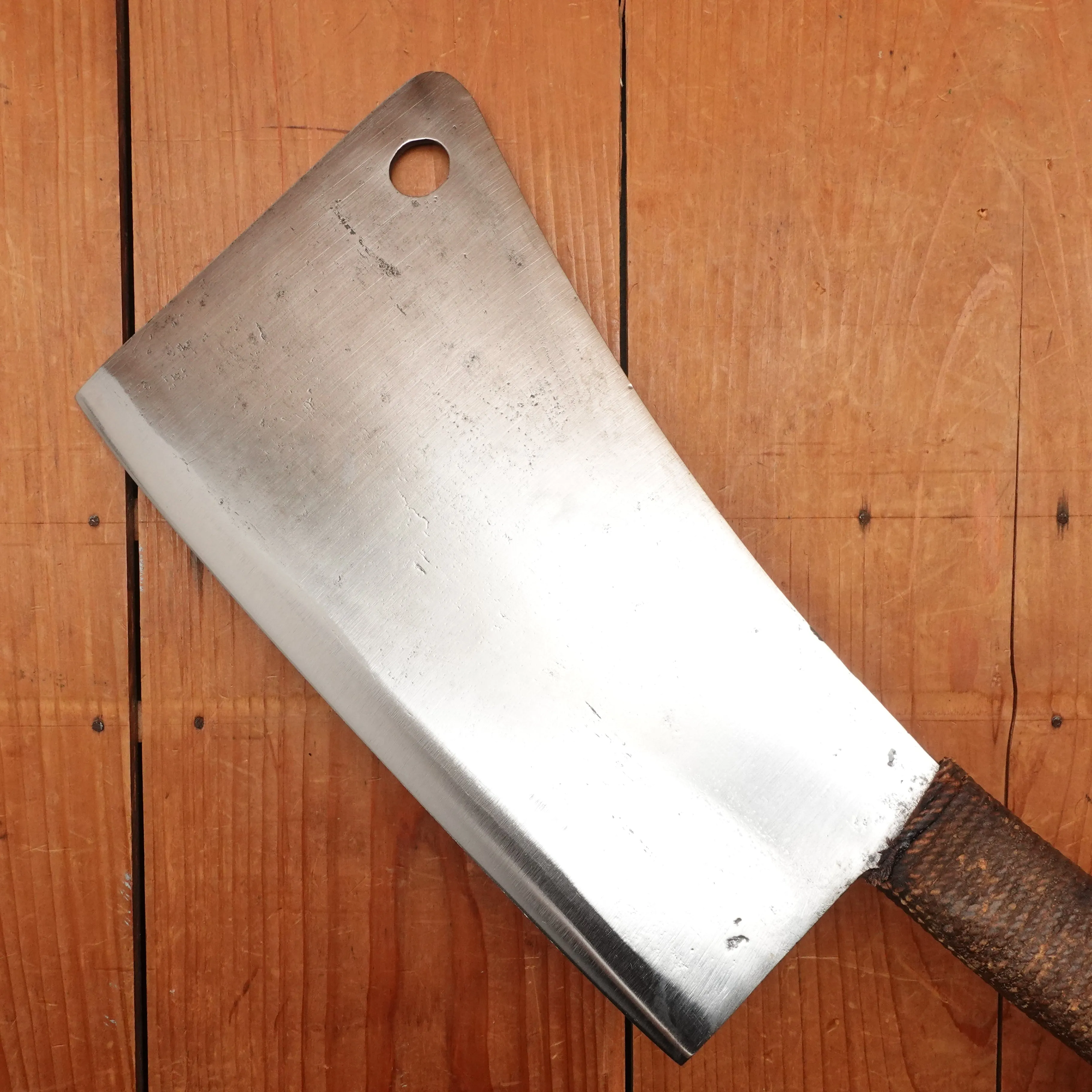 Antique Russell? 9 3/4" Hog Splitter Wrought Iron & Carbon Steel Cord Wrap Late 19th - Early 20th Century