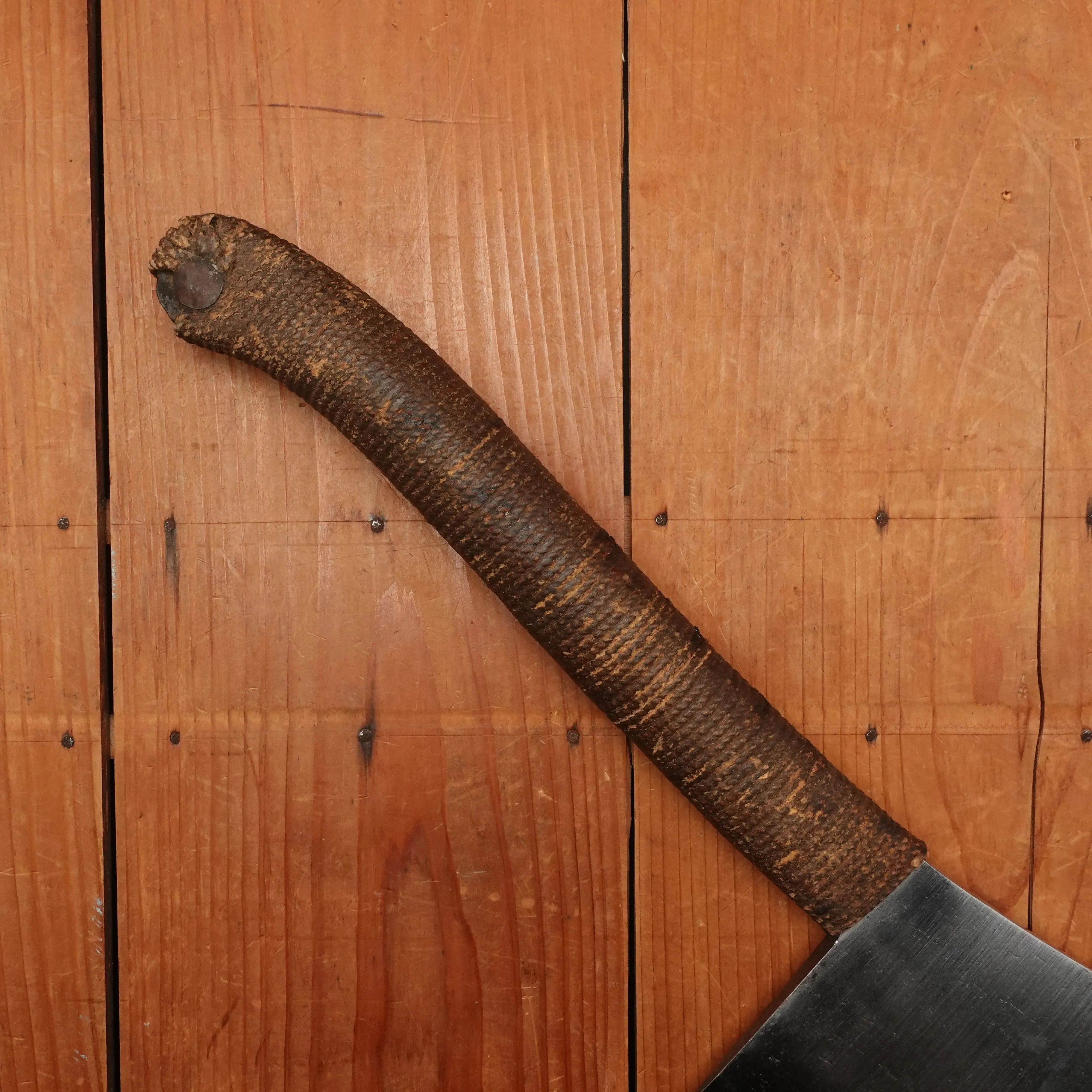 Antique Russell? 9 3/4" Hog Splitter Wrought Iron & Carbon Steel Cord Wrap Late 19th - Early 20th Century