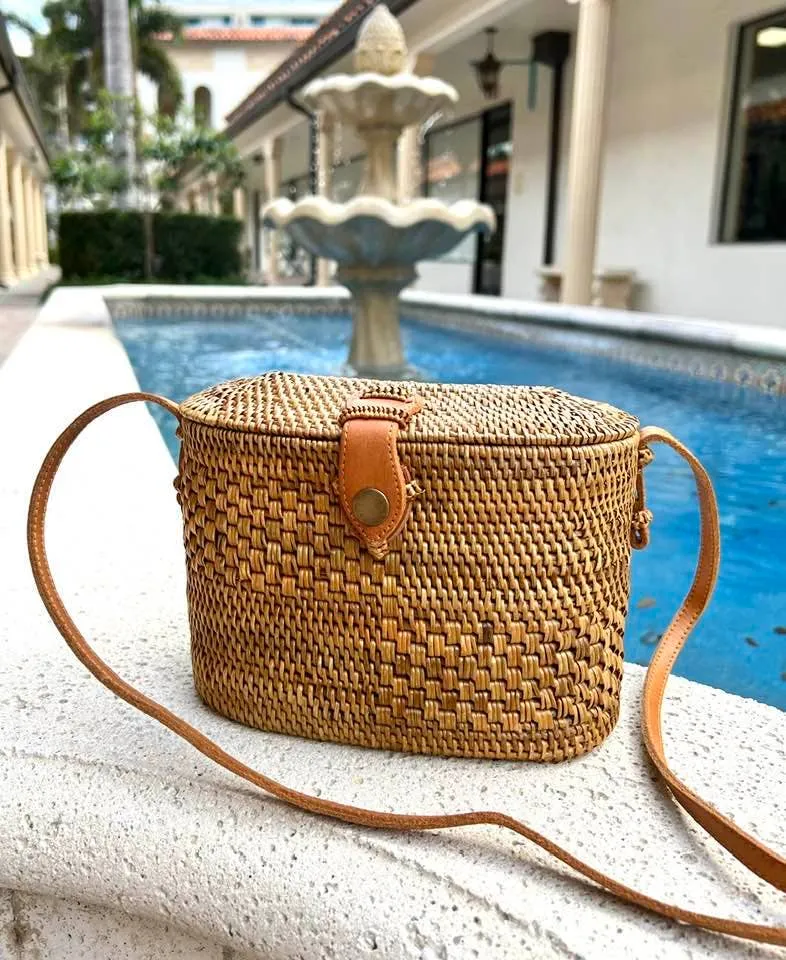 Ata Vine Sewing Basket Crossbody Bag - Bali