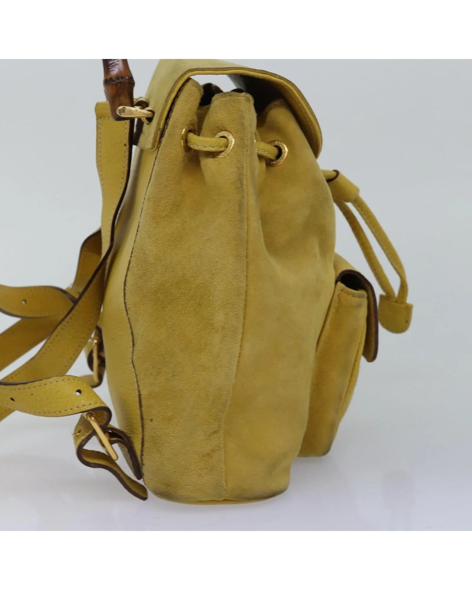 Bamboo Handle Suede Shoulder Bag