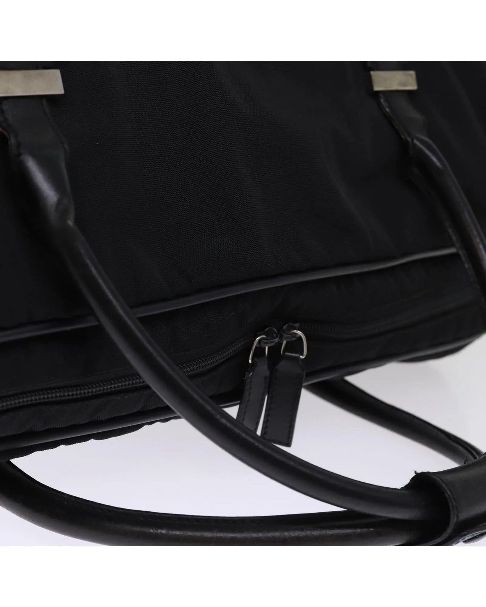 Black Nylon 2Way Boston Bag with Shoulder Strap - Authentic