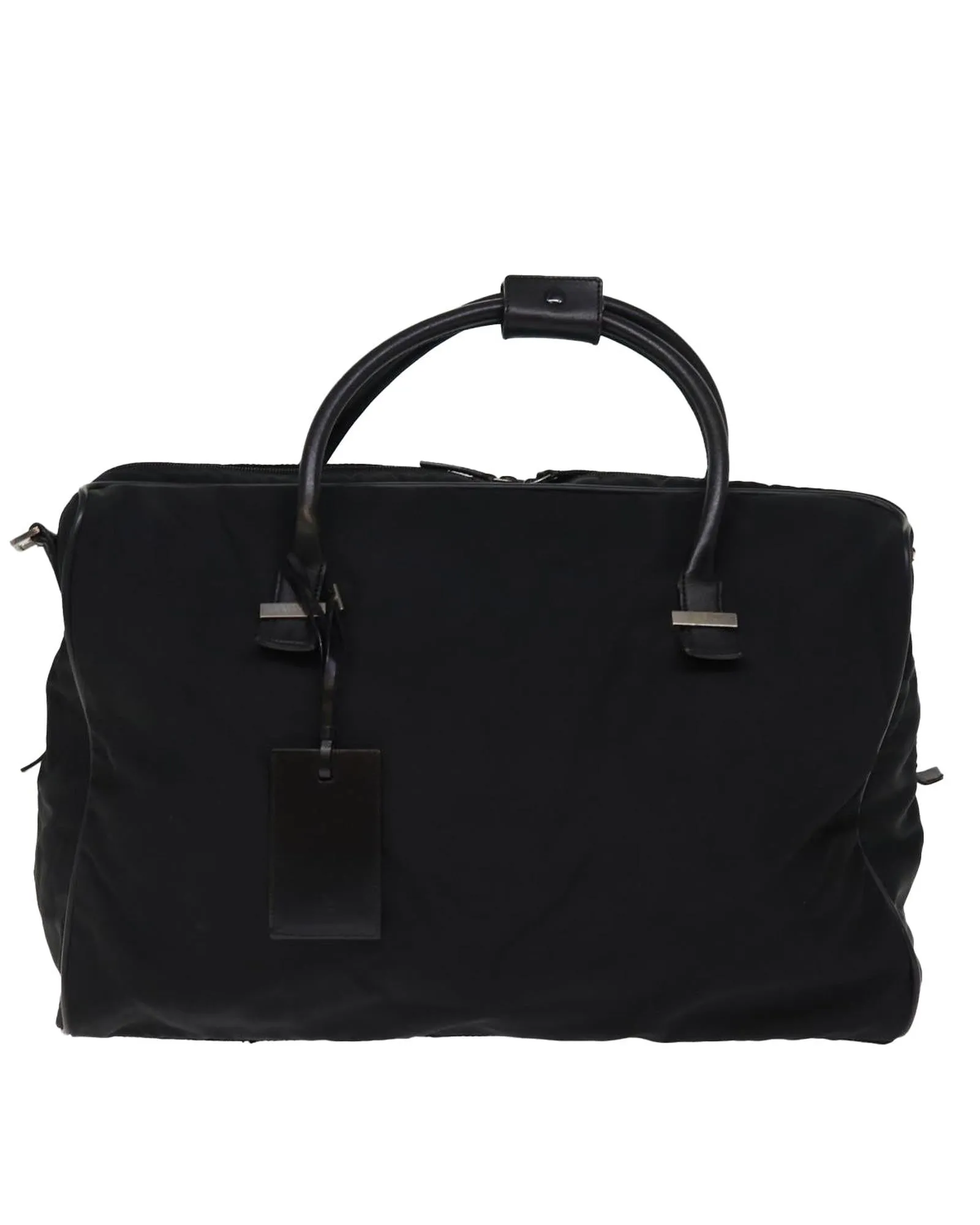Black Nylon 2Way Boston Bag with Shoulder Strap - Authentic