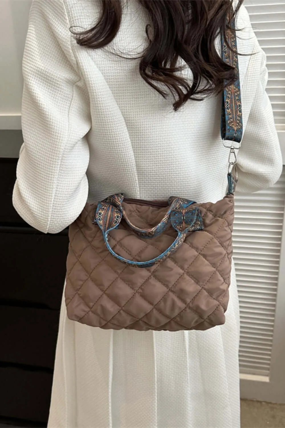 Fashion Pop: Bubble Textured Handbag with Printed Strap