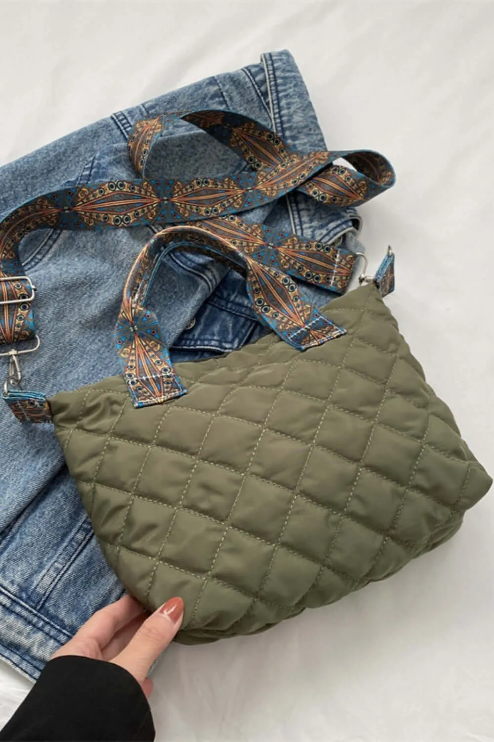 Fashion Pop: Bubble Textured Handbag with Printed Strap