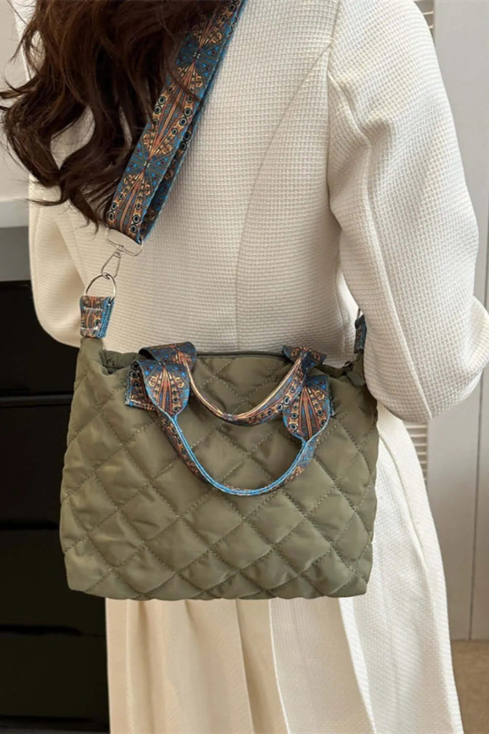Fashion Pop: Bubble Textured Handbag with Printed Strap