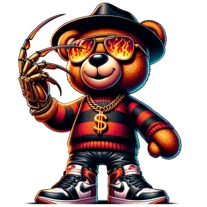 Freddy Bear heat transfer, press and peel, no shirt