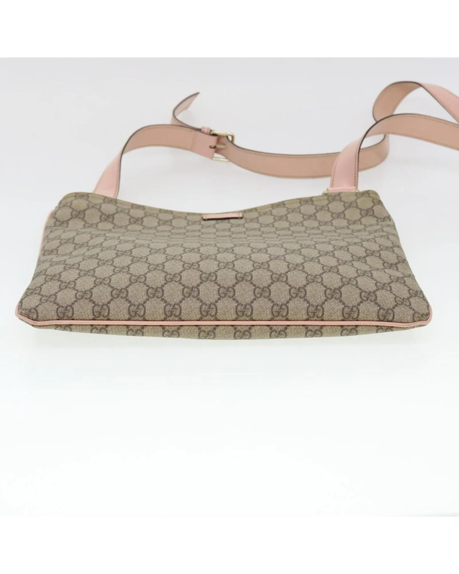 GG Canvas Shoulder Bag PVC Leather Beige