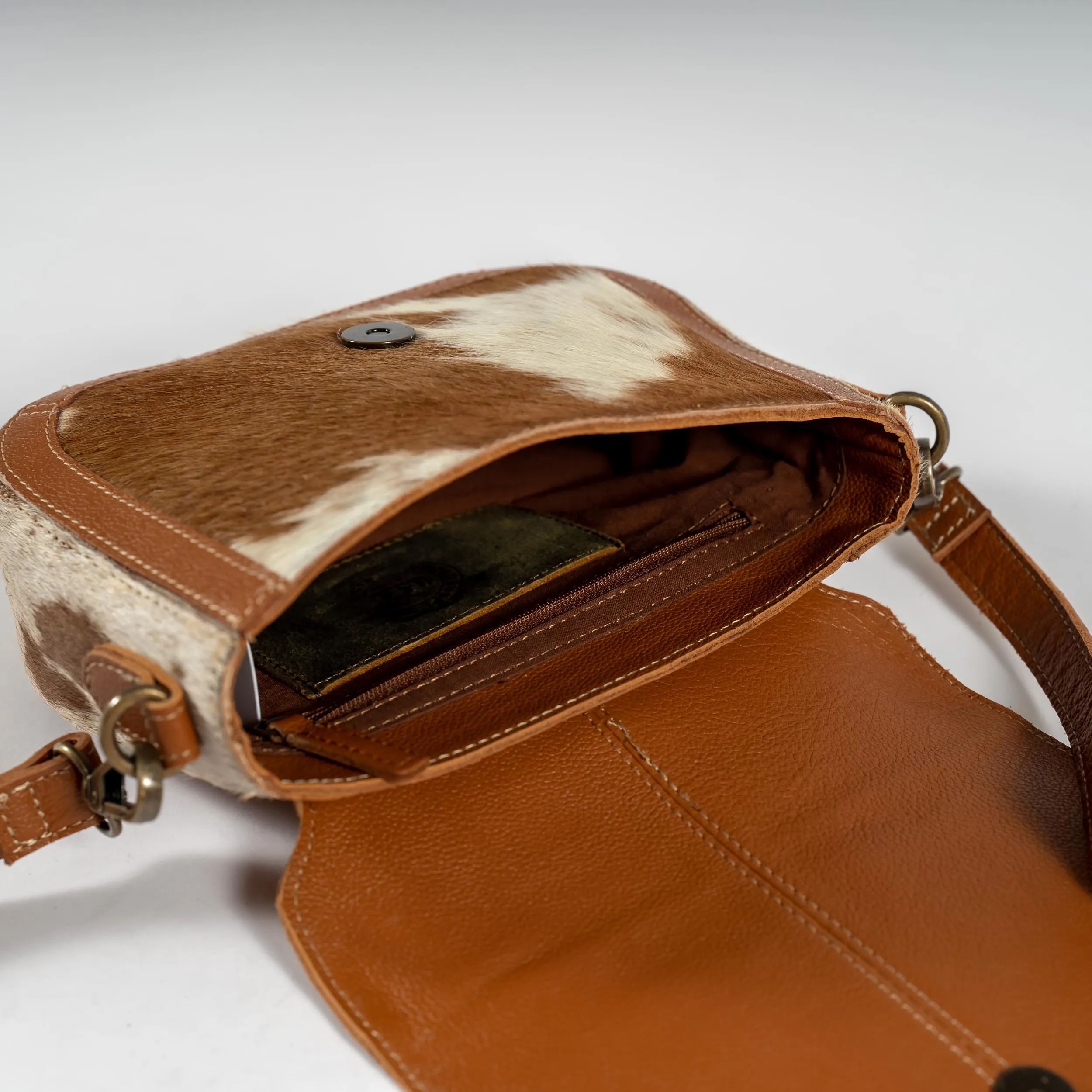 Hand-Tooled Cowhide Crossbody Bag