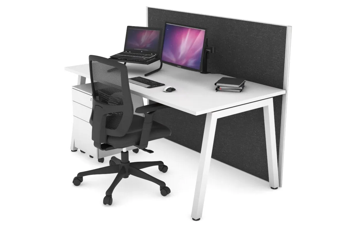 Horizon Quadro A Legs Office Desk [1600L x 800W with Cable Scallop]