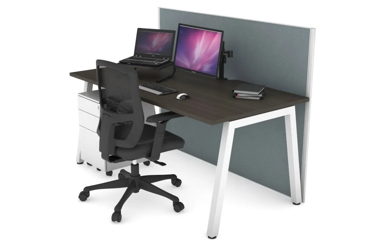 Horizon Quadro A Legs Office Desk [1600L x 800W with Cable Scallop]