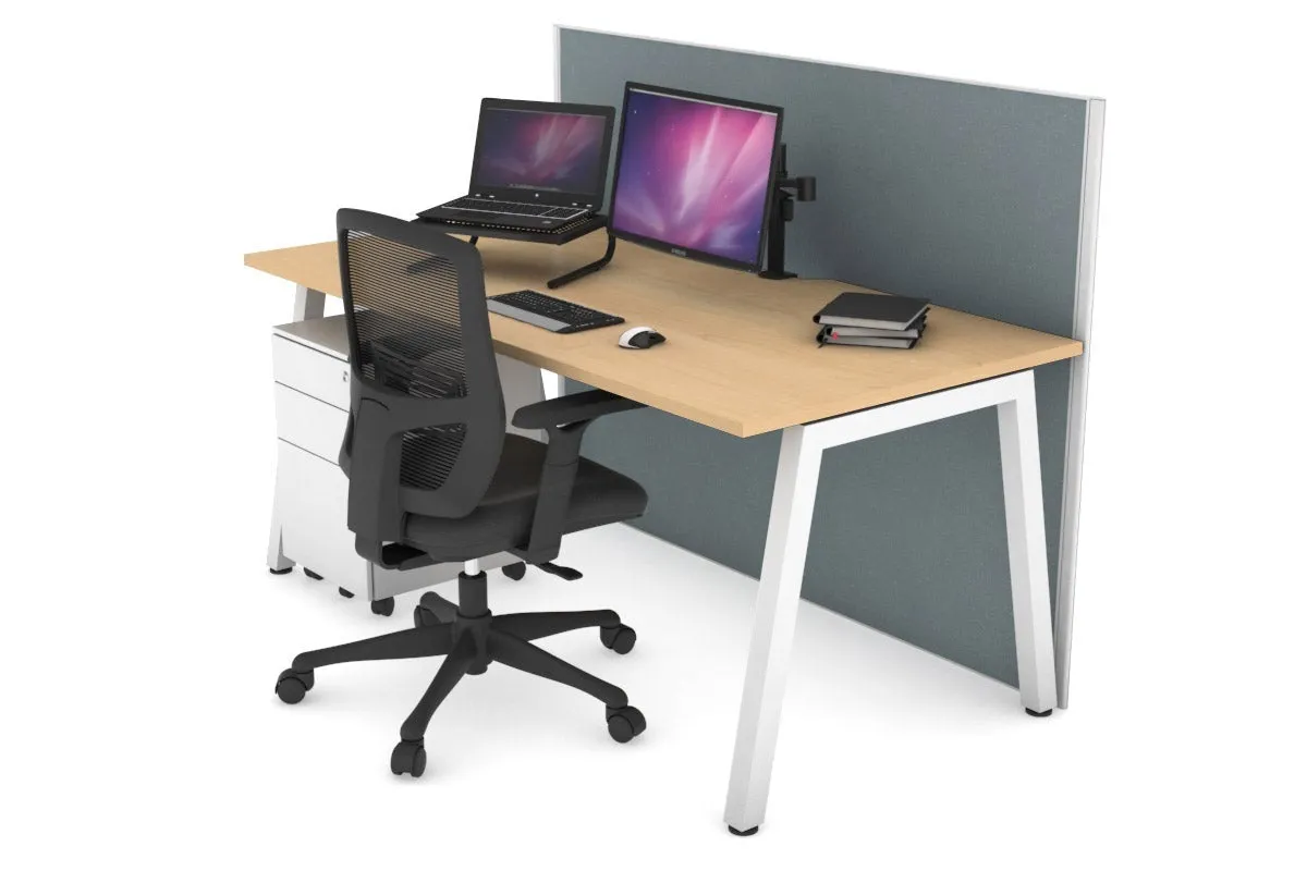 Horizon Quadro A Legs Office Desk [1600L x 800W with Cable Scallop]