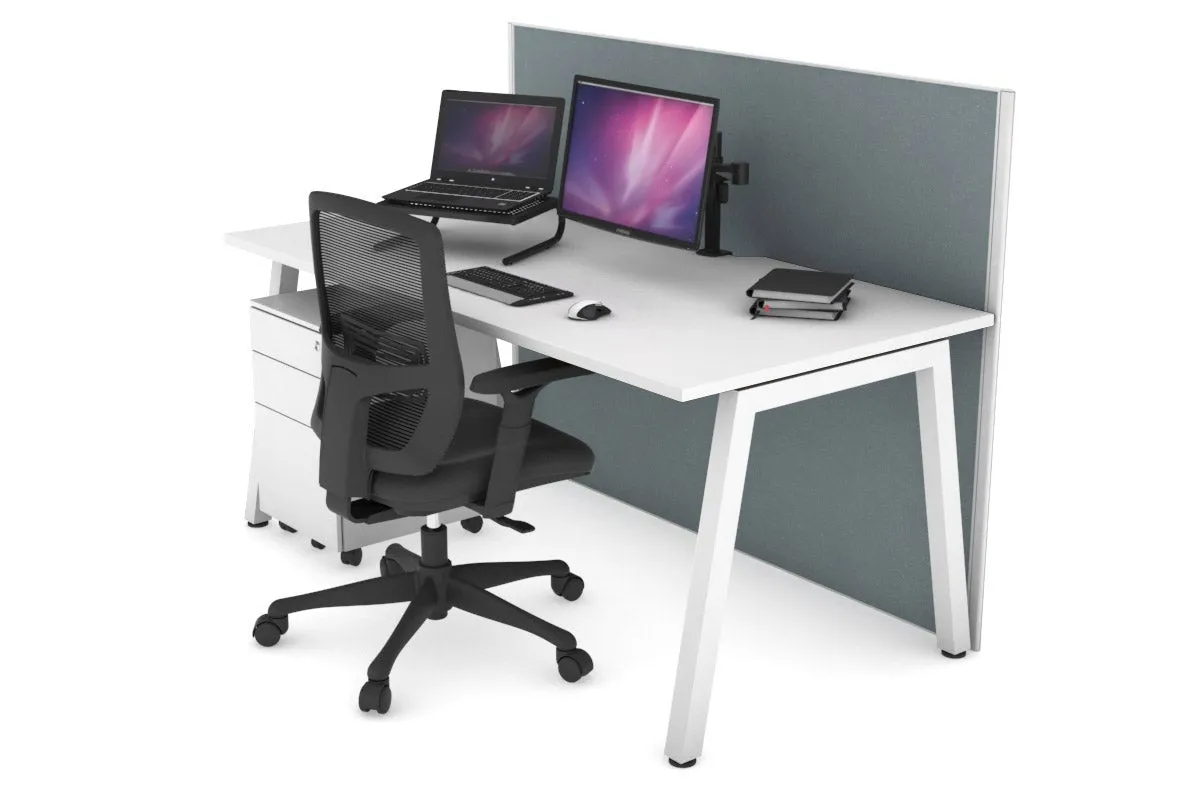 Horizon Quadro A Legs Office Desk [1600L x 800W with Cable Scallop]