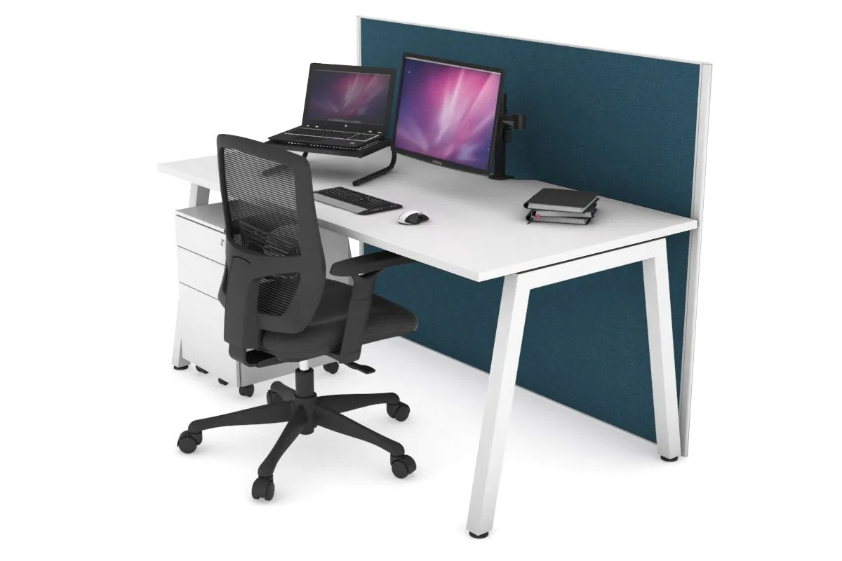 Horizon Quadro A Legs Office Desk [1600L x 800W with Cable Scallop]