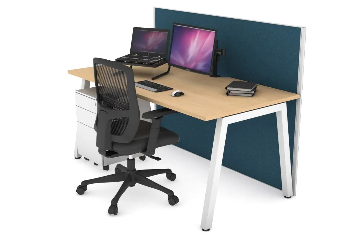 Horizon Quadro A Legs Office Desk [1600L x 800W with Cable Scallop]