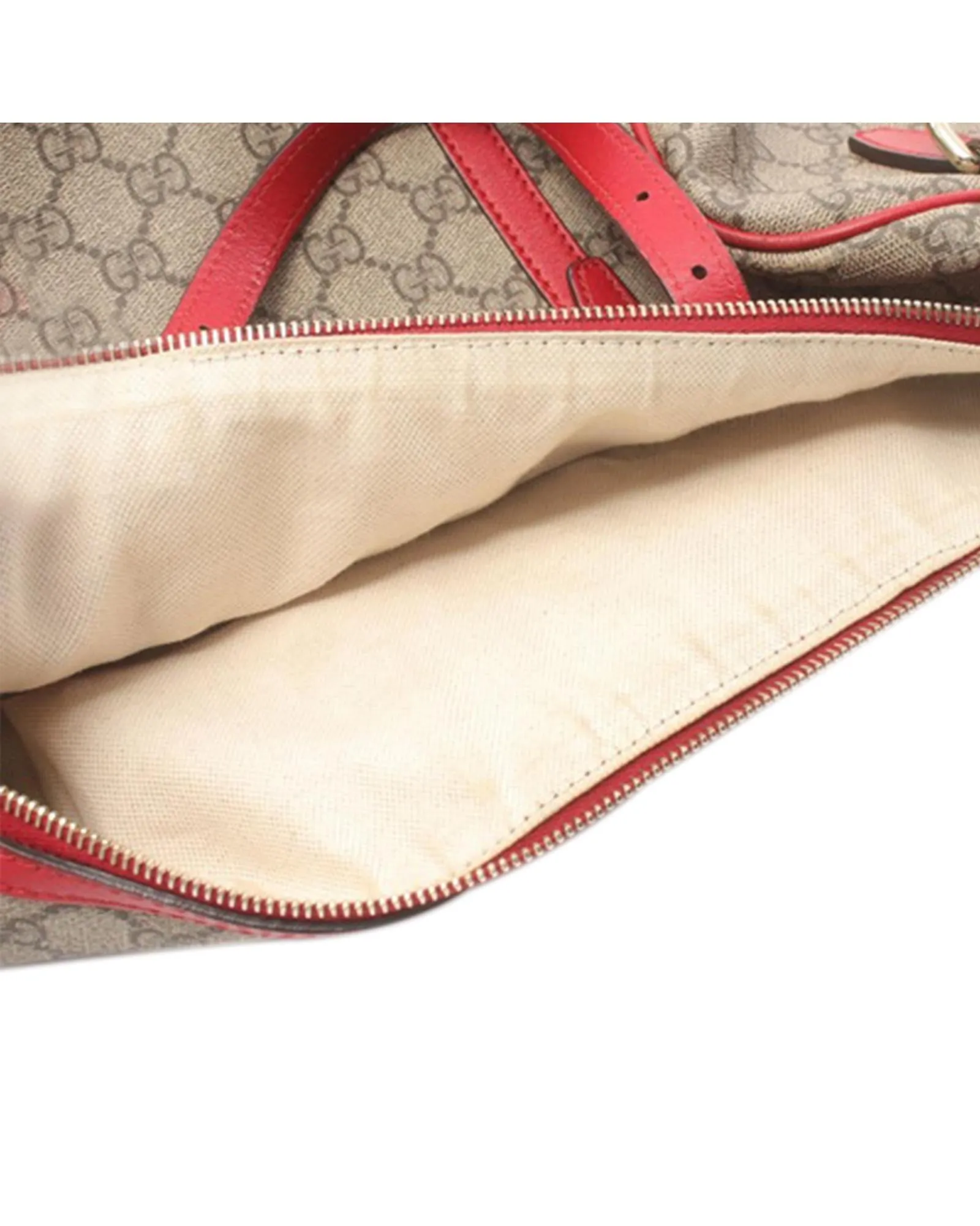 Medium Coated Canvas Boston Bag with Leather Trim and Detachable Strap