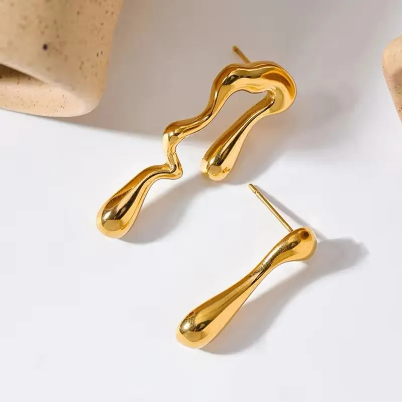 Minimalist Creative Metal Irregular Water Drop Earrings