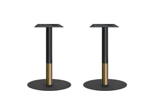 Rivoli Cafe Table - Black/Rose Gold - Black Disc Base [1400L x 800W]
