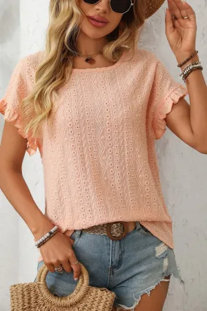 Sweet Sounds Eyelet Top Orange