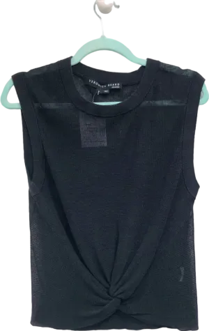 Veronica Beard Black Knitted Twist Front Top UK M