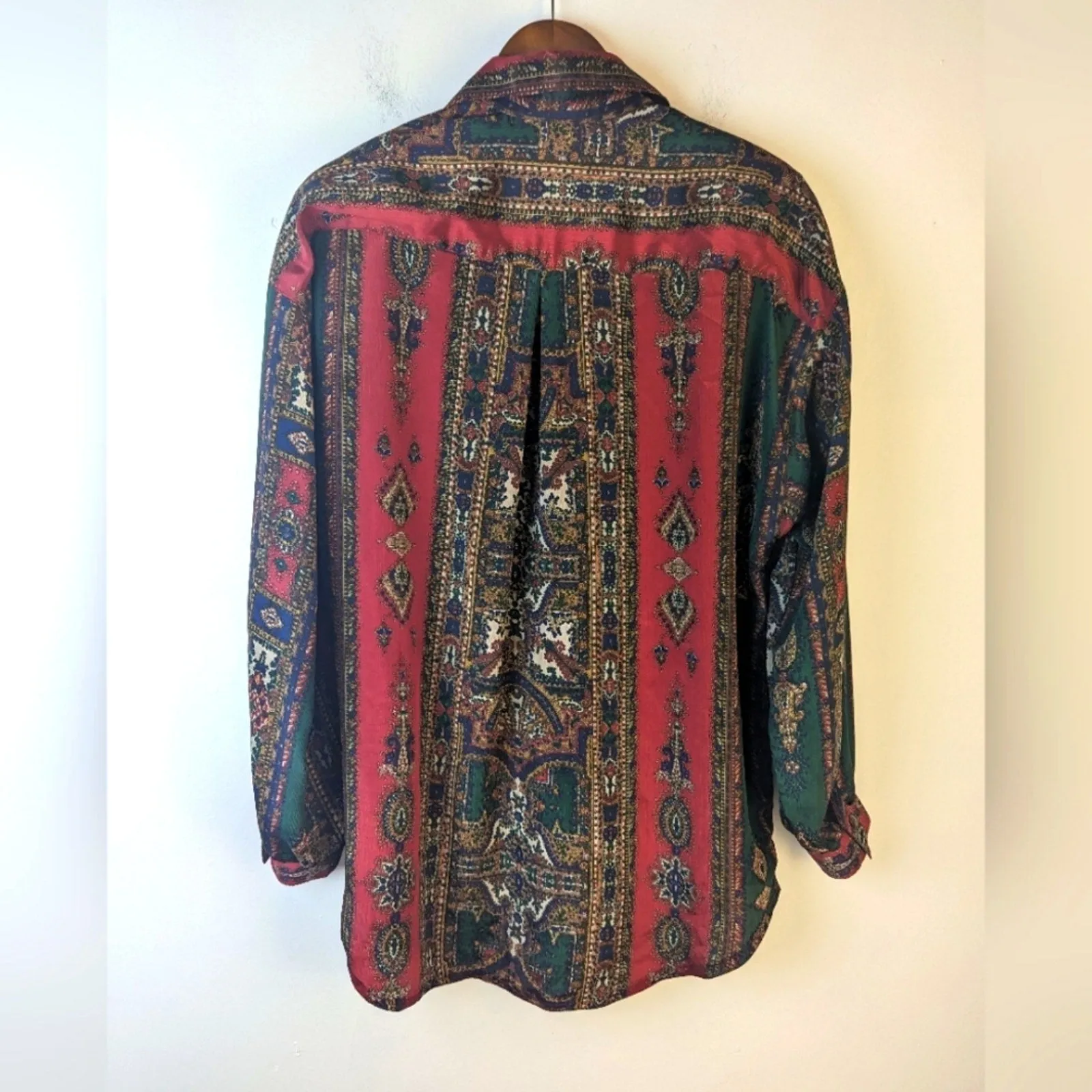 Vintage 80's Robbie Sport Paisley Button Front Shirt / Medium