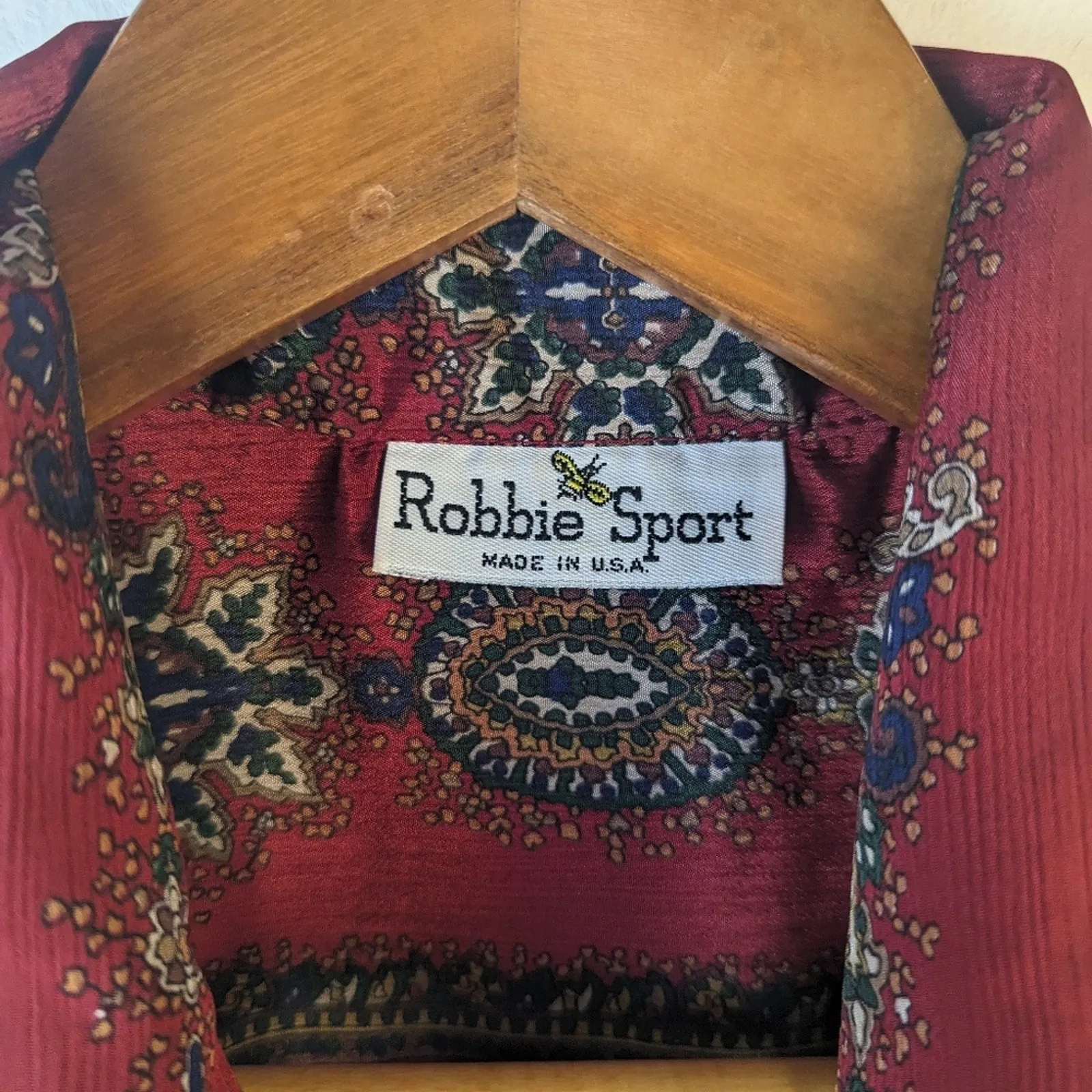 Vintage 80's Robbie Sport Paisley Button Front Shirt / Medium