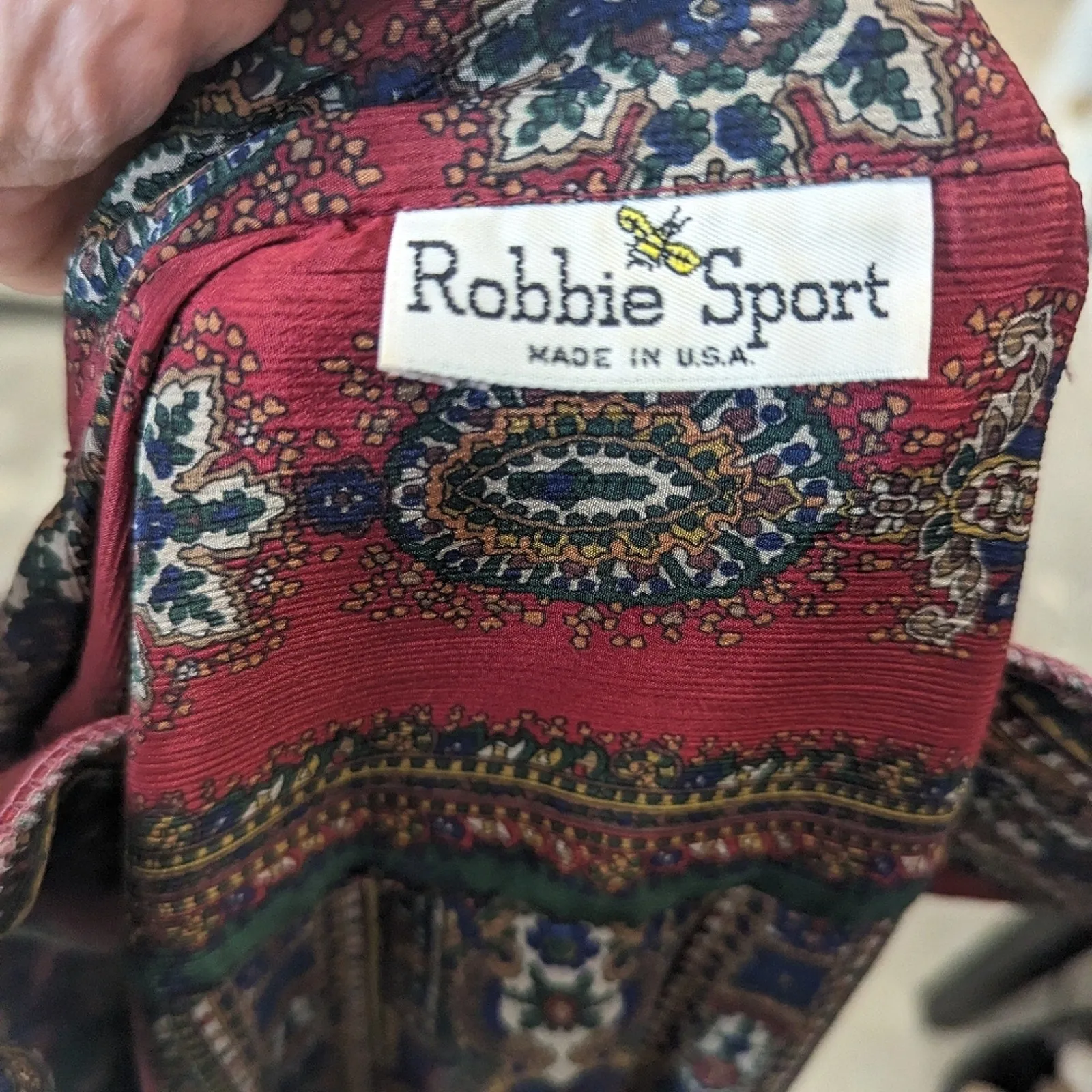 Vintage 80's Robbie Sport Paisley Button Front Shirt / Medium