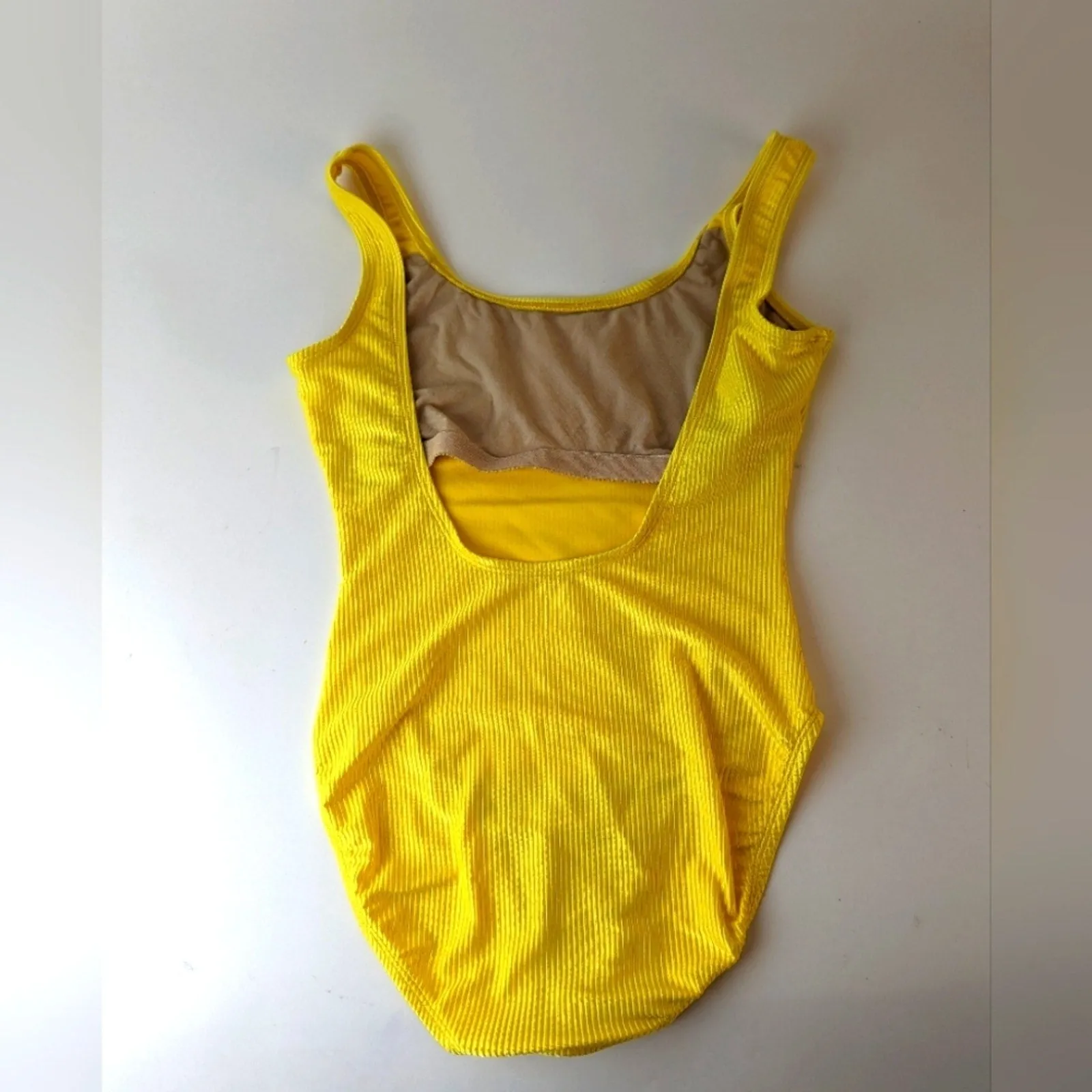 Vintage Catalina Yellow Ribbed One Piece Swimsuit -12