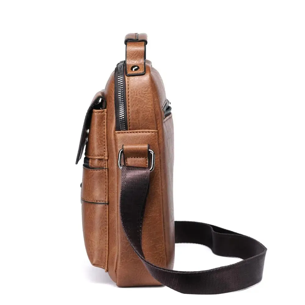 Waterproof Leather Business Casual Shoulder Sling Bag