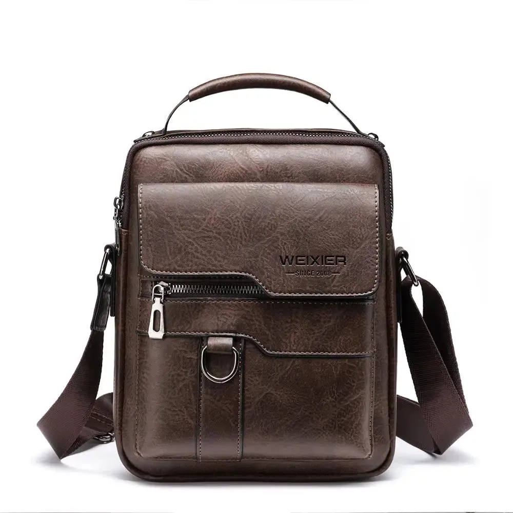 Waterproof Leather Business Casual Shoulder Sling Bag