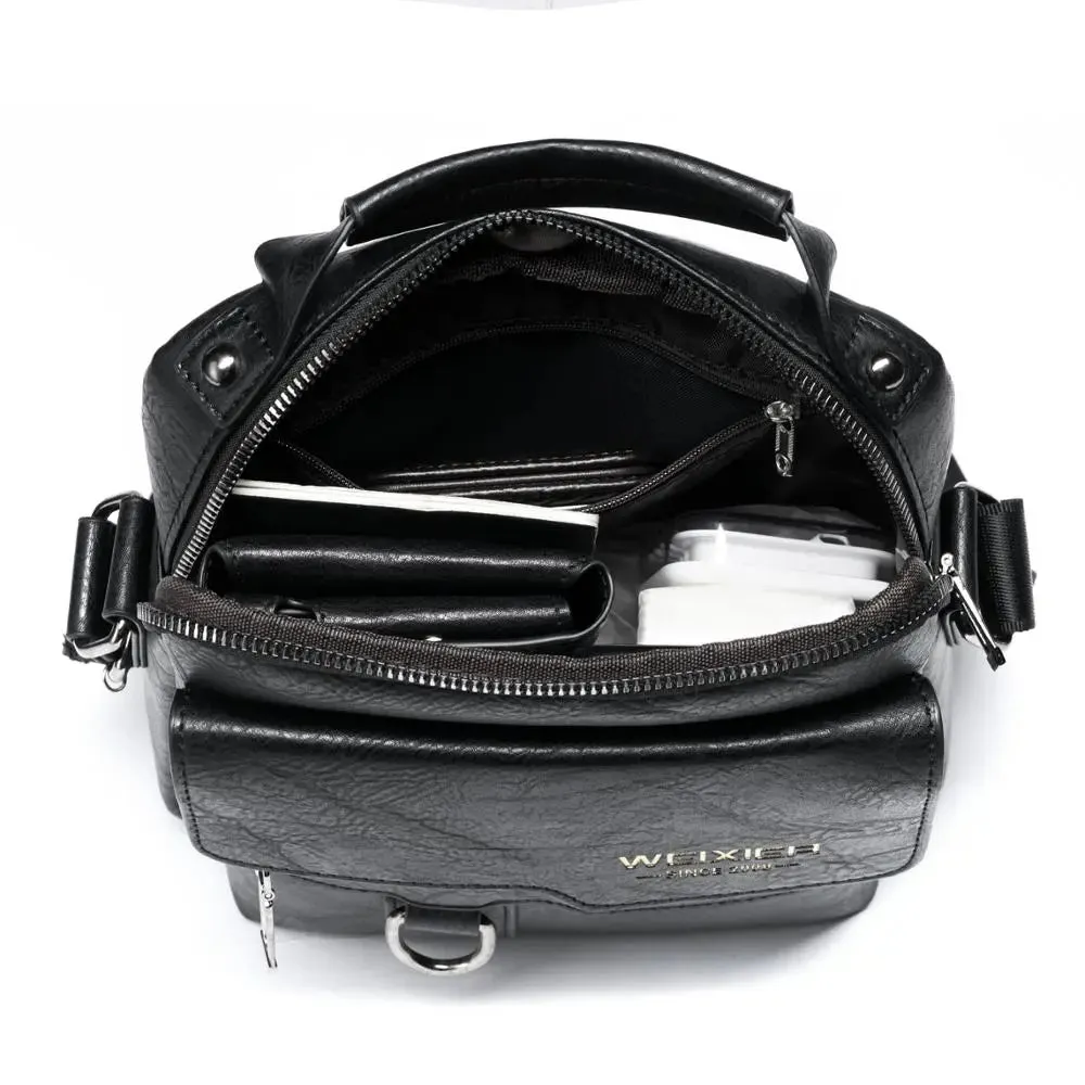 Waterproof Leather Business Casual Shoulder Sling Bag