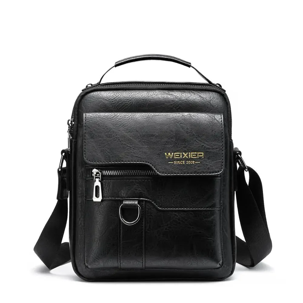 Waterproof Leather Business Casual Shoulder Sling Bag