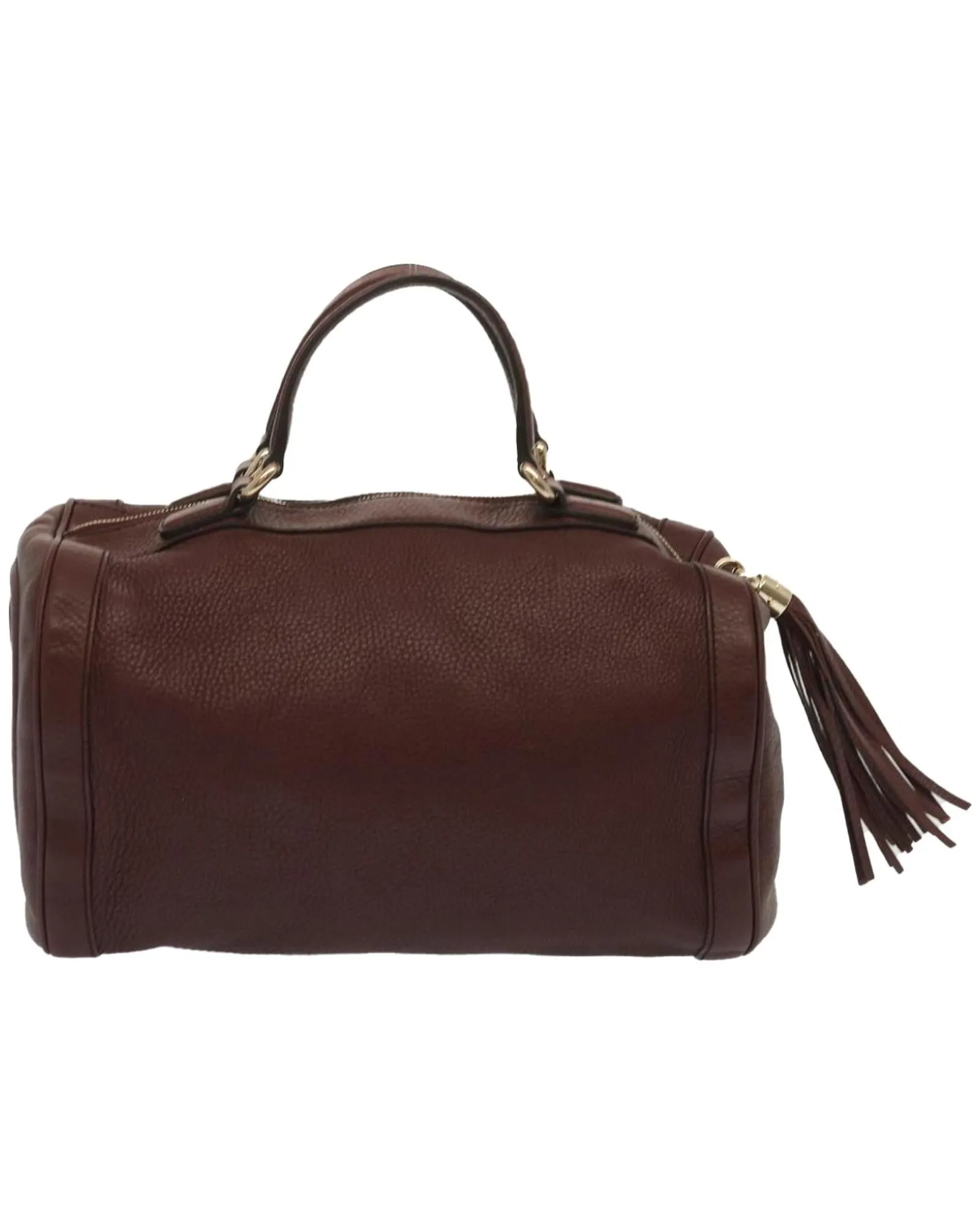Wine Red Leather Boston Bag by Italian Designer